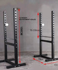 Adjustable Squat Rack And Bench Press Station For Home Gym, Beefy Build Weight Lifting Rack with 70 to 150cm height adjustment.