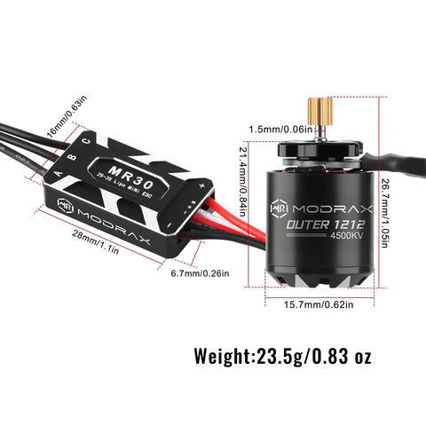 Beefed Up 4500KV Outrunner Brushless Motor And 25A ESC Combo With 11T Pinion Gear For Axial 1 By 30 SCX30 Crawler Upgrade