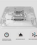 Slick Mini USB Ultrasonic Dishwasher With IP67 Waterproof Build showing components highlighting high-frequency vibrations.