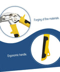 Heavy Duty Hand Seamer Tool For Bending And Flattening Metal With Durable Construction And Precise Clamping Depth, ergonomic handle