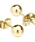 316L Surgical Stainless Steel Ball Earrings For Women Round Ball Stud Ear Jewelry Hypoallergenic Nickel Free Comfortable Durable Everyday Wear Long Lasting Shine, gold 2-6 mm
