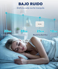 Woman sleeping peacefully illustrating the quiet 25 dB operation of the Mini Condensate Pump For HVAC 100 240V Automatic Condensation Drain Removal 16 Foot Tube Wall Mounted For Air Conditioner Furnace Dehumidifier Ice Maker