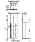 Technical drawing of Fully Recessed Fire Extinguisher Wall Cabinet Heavy Duty Steel Safety Box dimensions for installation.