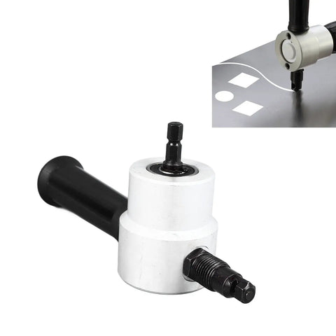 Double Head Sheet Metal Nibbler Drill Attachment For Cutting Iron Stainless Steel Copper Aluminum With Adjustable Dual Heads close-up view