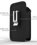 Back view of Rugged Scanner Holster For TC77 TC70x TC75x TC70 TC75 TC72 M60 MC67 Handheld Barcode Readers Built To Last Beefy Canvas Case With Metal Clip And Belt Loops Dual Carry Option Vertical Or Horizontal