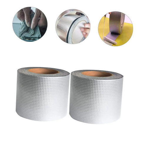 Butyl Aluminum Foil Sealing Tape For Emergency Repairs And Leak Stops No Mess Weatherproof Patch For Window Cracks Metal Tile Pipes And More