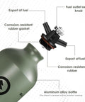 Detail of 1L Fuel Bottle for Camping and Outdoor Use with Safety Valve Leakproof Pour Spout Army Green Canister illustration