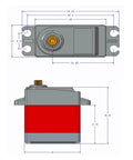 Four Pack Td8220 Digital Servo With Beefy Metal Gearing And Rock Solid Twenty Kilogram Torque For Seamless Steering Control Along With Flawless One Eighty Degree Sweep In Any Rcv Build Project drawing dimensions and design details.