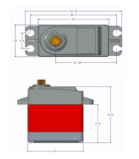 Four Pack Td8220 Digital Servo With Beefy Metal Gearing And Rock Solid Twenty Kilogram Torque For Seamless Steering Control Along With Flawless One Eighty Degree Sweep In Any Rcv Build Project drawing dimensions and design details.