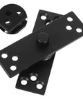 360 Degree Rotating Concealed Door Pivot Hinge In Heavy Duty Stainless Steel Black Finish, shown in close-up view