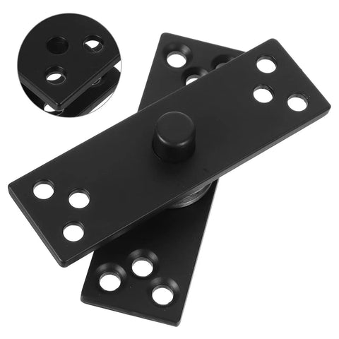 360 Degree Rotating Concealed Door Pivot Hinge In Heavy Duty Stainless Steel Black Finish, shown in close-up view