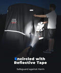 Person using flashlight near 600D Waterproof Golf Cart Cover Heavy Duty Universal Fit For 6 Seater Carts at night.