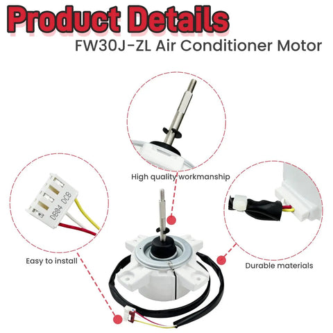DC Brushless Air Conditioning Motor For Gree Three Wire Fan 310V 30W 900RPM Replacement Fits FW30J ZL ZWS30 SIC62FV F1304 Model