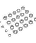 One Eighth Scale RC Ball Bearing Kit In Steel For A Serious Speed Upgrade, Ultra Smooth Wheel Hub Bearings with 24 steel components