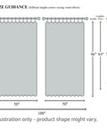 Size guide illustration for Lux Caramel Gold Crushed Velvet Curtains Two Panel Set With Rod Pocket 50 Inch Wide By 84 Inch Long Each