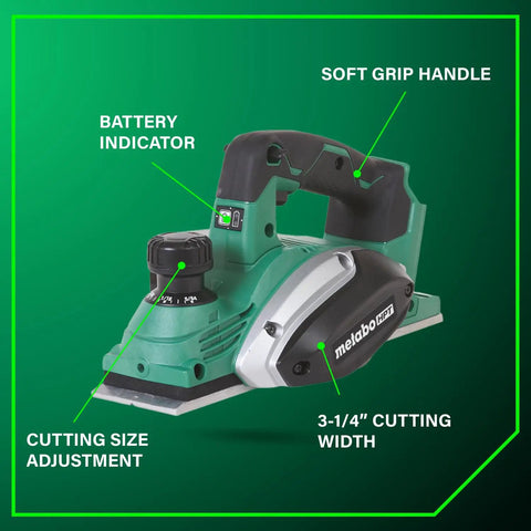 18V MultiVolt Cordless Hand Planer With Three And A Quarter Inch Cutting Width Tool Only No Battery 16,000 RPM No Load Speed