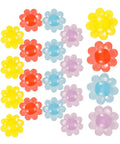 Assorted colorful flower bike spoke beads clip on neon glow in the dark, plastic decorations for kids bicycle spokes.