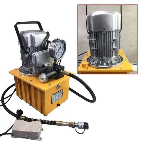 Heavy Duty 750W 110V Electric Hydraulic Pump With 7L Tank And Single Acting Pedal Solenoid Valve Control Kicking Up To Ten Thousand Psi For Solid Daily Grind And Shop Lifts Black