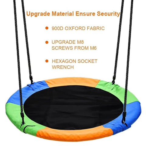 40 Inch Saucer Tree Swing With Large Rope Swing Seat And Platform For Kids And Friends Outdoor Backyard Swing Set Includes Bonus Carabiner