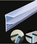 Shower Door Seal Strip For Frameless Glass, 120 Inch Cuttable Length, 20mm Water Retaining Edge, clear quarter inch glass compatible