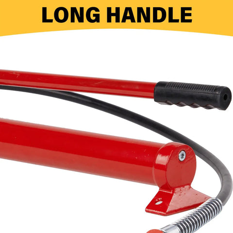 Long handle of Industrial Grade 10 Ton Hydraulic porta power pack with durable painted finish for truck and farm auto repair