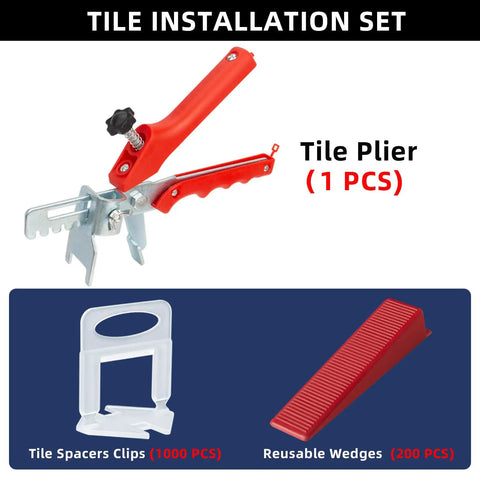 Tile Leveling System Kit With Plier And 1000 Spacers Clips And 200 Reusable Wedges For Ceramic Tile And Stone Installation
