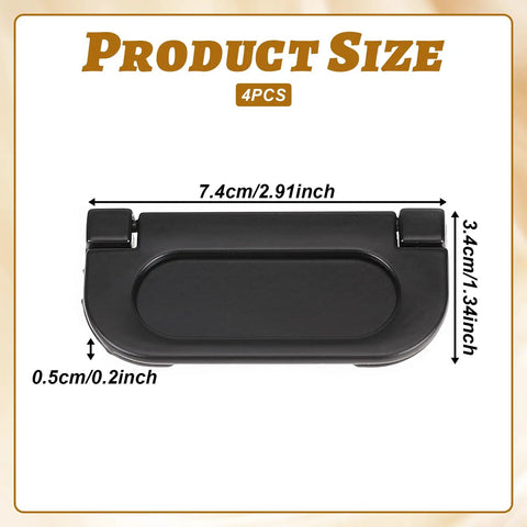 4 Pack Flush Pull Ring Handles 3 Inch Hidden Recessed Furniture Grips For Cabinets And Doors Aluminum Alloy Matte Black