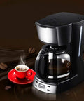 Fuel Your Daily Grind With This Fully Automatic Coffee Maker And Espresso Machine Featuring An Integrated Bean To Cup Grinder Programmable One Touch Drip System For Home on a kitchen counter with steaming coffee.