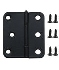 Killer 24 Pack Of 1.5 Inch Black Butt Hinges For Doors And Cabinets, showing a black hinge with included screws.