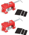Face Frame Cabinetry Clamp Set With Pilot Hole Drill Guides, Dual Clamp Pair, red metal clamps with pads, for cabinet work