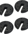 Four 5-Pound Cement Weight Plates For Securing Instant And Pop Up Canopies And Tents Black Heavy Duty Weights shown in black with slots