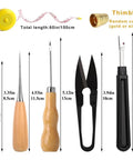 Upholstery Repair Sewing Kit With Heavy Duty Tools, Awl, Seam Ripper, Measuring Tape, Thimble, Hand Stitching Needles