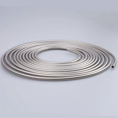 1/4-inch stainless steel brake line coil, hard tube, 16 ft length