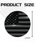 4 Piece 56 Mm Us Flag Wheel Center Caps 3D Black Metal Rim Hub Covers Precision Badge Stickers For Pickup Trucks Suv Rides And Street Performance Custom Wheels, size 2.21 inches, black with US flag design.