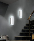 Modern Dope LED Wall Sconce Set In Chrome With Frosted Acrylic Warm White Light 6000K Energy Saving 6W on staircase wall
