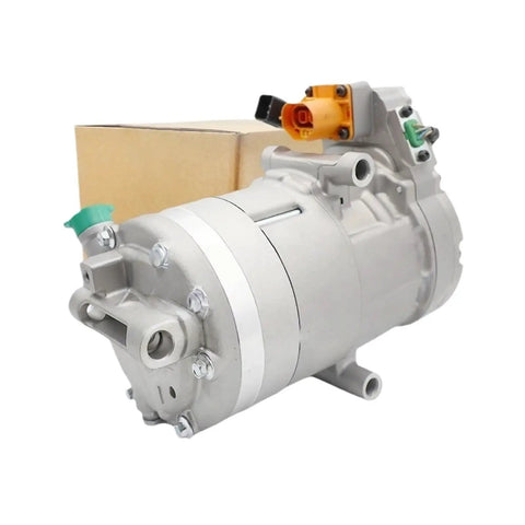 Top Shelf Electric AC Compressor Swap Out For Hyundai Kona And Kia Niro EV features a 110mm pulley and 12V motor for efficient cooling.