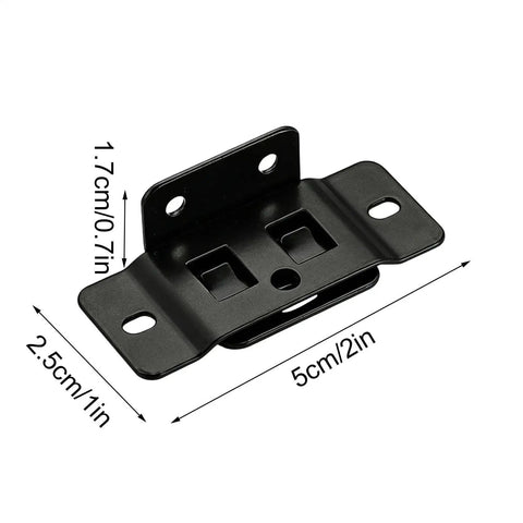 Black 2x1 inch Beefy Heavy Duty Steel Corner Brace Bracket For Hidden Mounting And Furniture Repair Durable Shelf And Wardrobe Support Concealed Fasteners