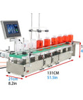 Rock Solid Automatic Double Head Liquid Filling Machine With Dead Simple Plug And Play Interface And No Fuss Adjustable Speed For Smooth Assembly Line Bottling on conveyor.