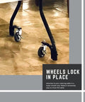 Heavy Duty Folding Table Casters With Steel And Rubber Wheels 4 Pack Locking Casters installed on table leg