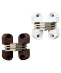 6 Pieces Hidden Hinges Set For Cabinets And Doors Built To Last With Plastic And Iron Construction Concealed Folding Hinges Brown