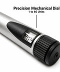Metal Research Pen V2 With Precision Dial For Real Lab Work, 60-Setting Adjustable Control, aluminum body, close-up view