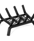 14 Inch Fireplace Log Grate With Ember Retainer Heavy Duty Steel Firewood Rack For Hearth Indoors And Outdoors
