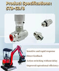 Hydraulic Flow Control Valve STB G3/8 Three Eighths Inch L08 For Mini Excavator One To Two Ton With Two Sided Connectors