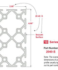2 Inch By 4 Inch T Slotted Aluminum Extrusion For DIY Projects With Twelve Open T Slots High Strength 6063 T6 Aluminum Smooth Clear Anodized Finish Perfect For Linear Rails Track Guides And Custom Machinery. 2040-S profile drawing