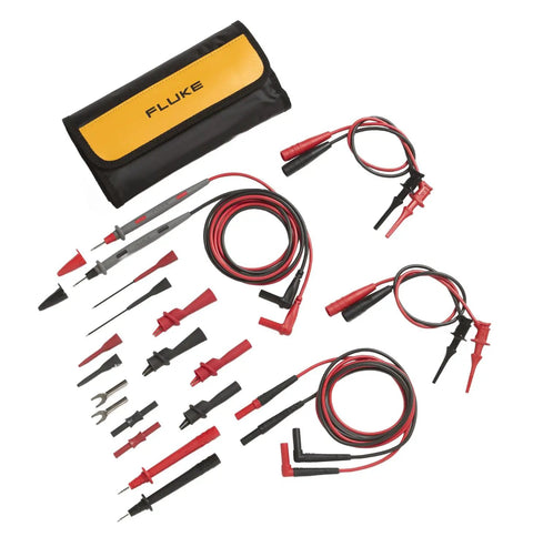 Deluxe Electronic Test Lead Kit With 2.6m Leads Red Black Green Probes 3 Alligator Clips Low Leakage Probes 26mm Jaw Opening Replacement Set