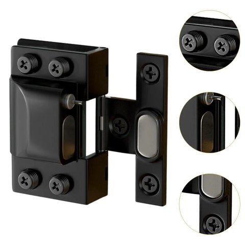 Top Notch Hydraulic Frameless Glass Door Hinge For Shower Replacement Adjustable 5 To 8mm Glass Clips 304 Stainless Steel Rust Resistant Black Finish U Shaped Clip Design