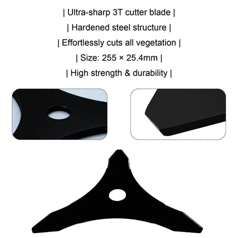 Brush Cutter Blade Set With 9 Inch 36 Teeth Carbide Tipped Blade And 10 Inch 3 Teeth Carbon Steel Blade Universal Adapter Kit Compatible With Trimmer And Weed Eater For Heavy Duty Yard Work