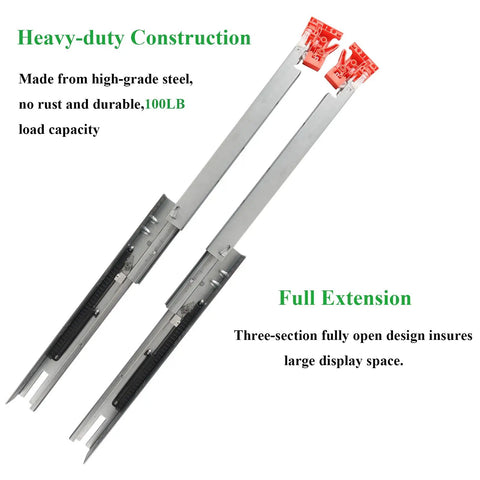 Six Pairs 21 Inch Undermount No Slam Soft Close Drawer Slides With 100 Lb Capacity Bottom Mount Full Extension Rails