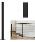 Killer Black Cable Railing Post Surface Mount Deck Railing Kit with pre-drilled holes for easy installation
