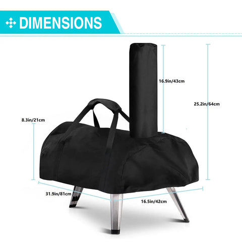 Heavy Duty Weatherproof Pizza Oven Cover For Karu 12 Outdoor Use Waterproof Oxford Cloth With PVC Coating UV Resistant shown covering oven